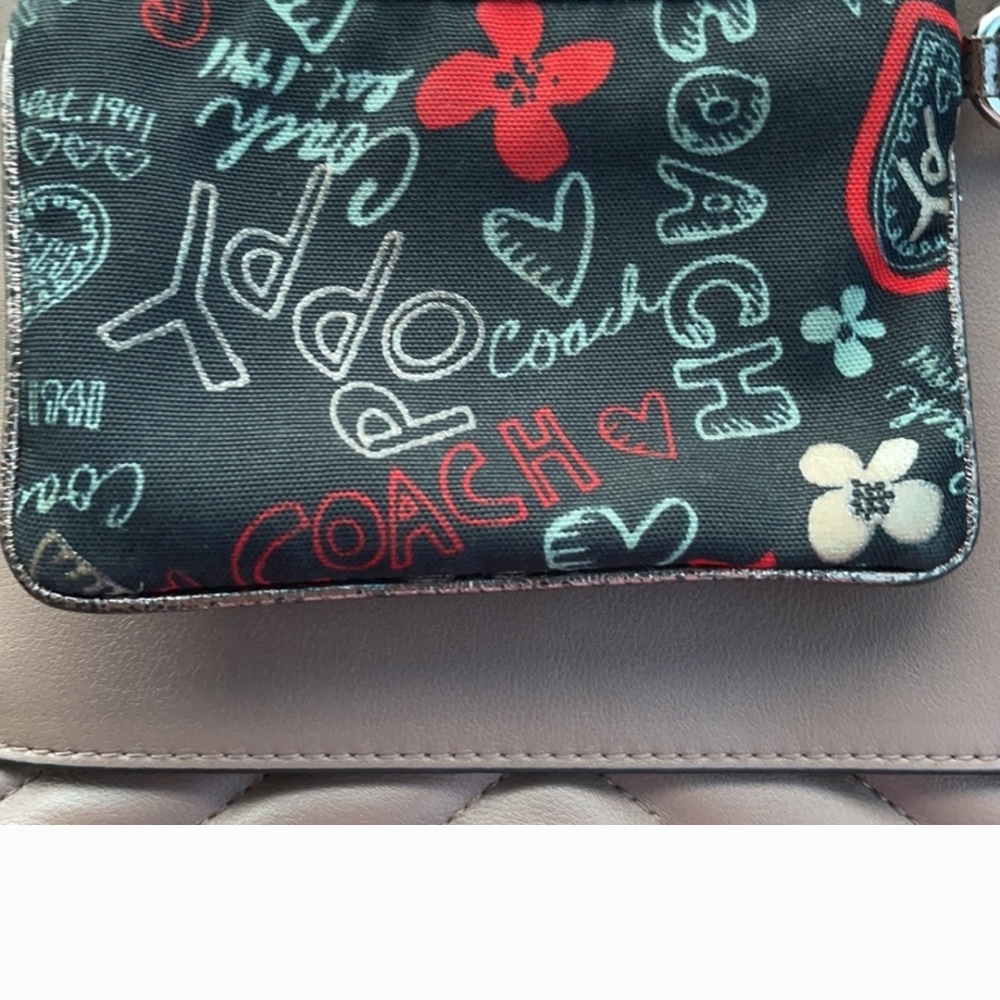 Coach Black and Red Poppy Graffiti Wristlet - Picture 2 of 3